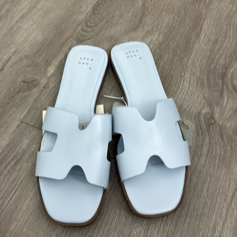 A New Day Women’s Nina H Band Sandals, Blue, Size 8, NEW with Tags